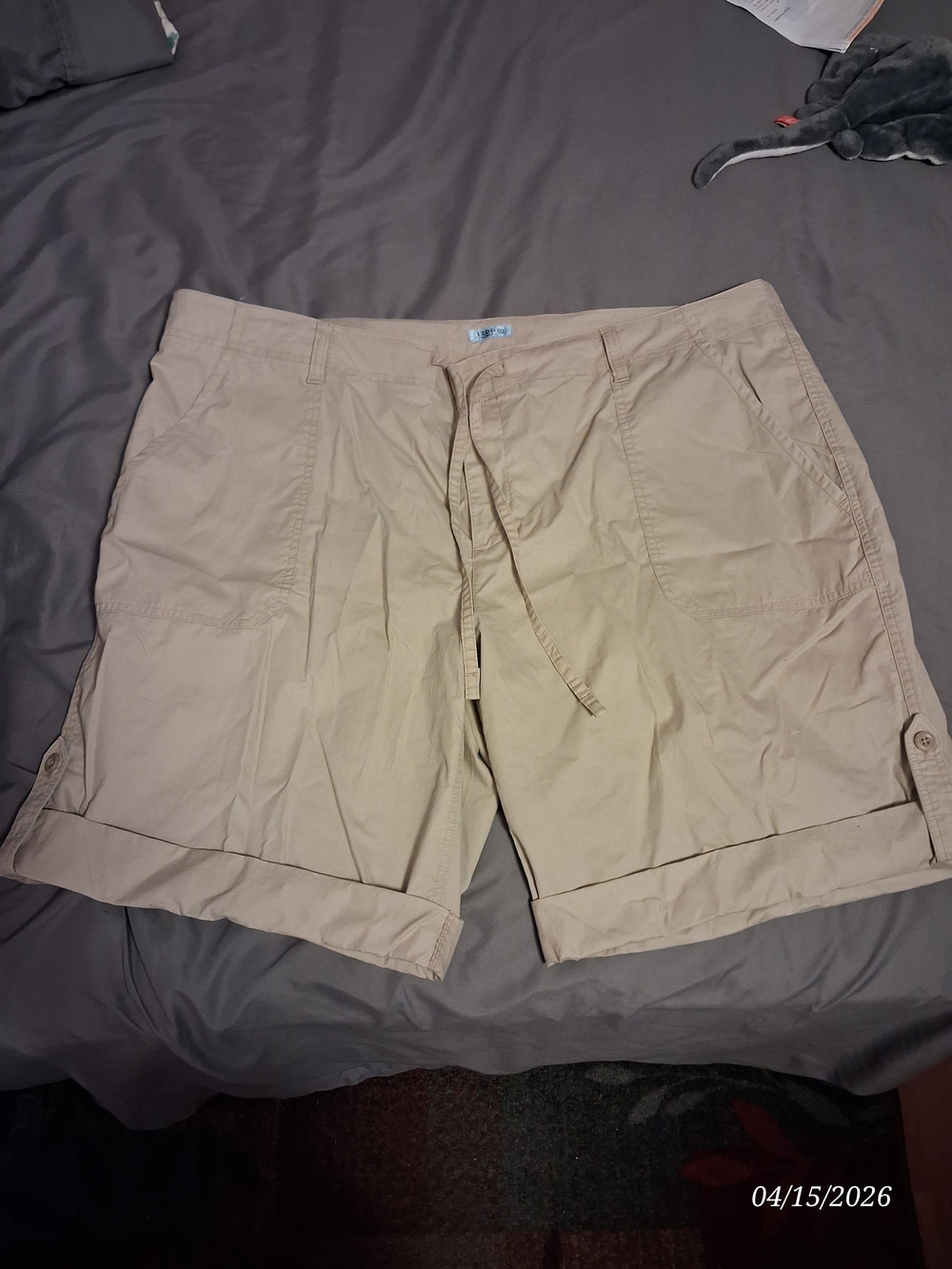 Izod Beige Cargo Drawstring Women's Shorts